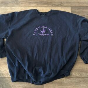 Gildan Lavender Haze Navy embroidered sweatshirt